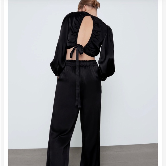 Zara Satin Effect Crop Top - Picture 6 of 9